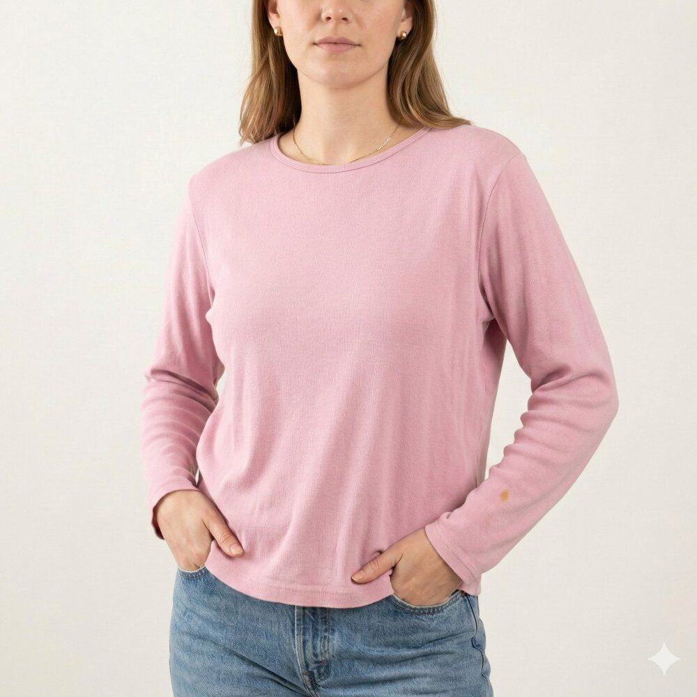 *White Stag Tee Pink Crew Neck Long Sleeve